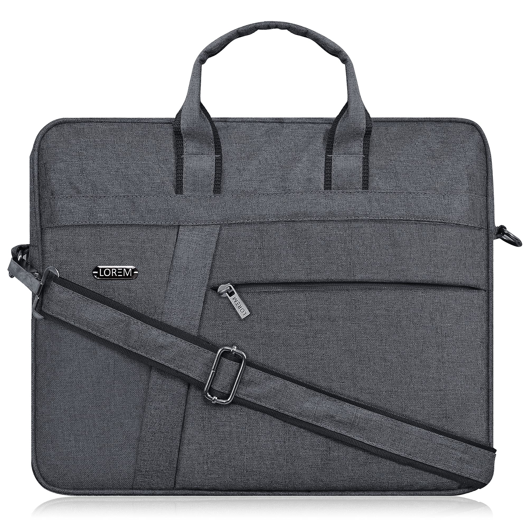LOREM Unisex Gray Linen Textured synthetic Laptop Bag BG20 (B09KJLX7ZB) Amazon Price History, Amazon Price Tracker