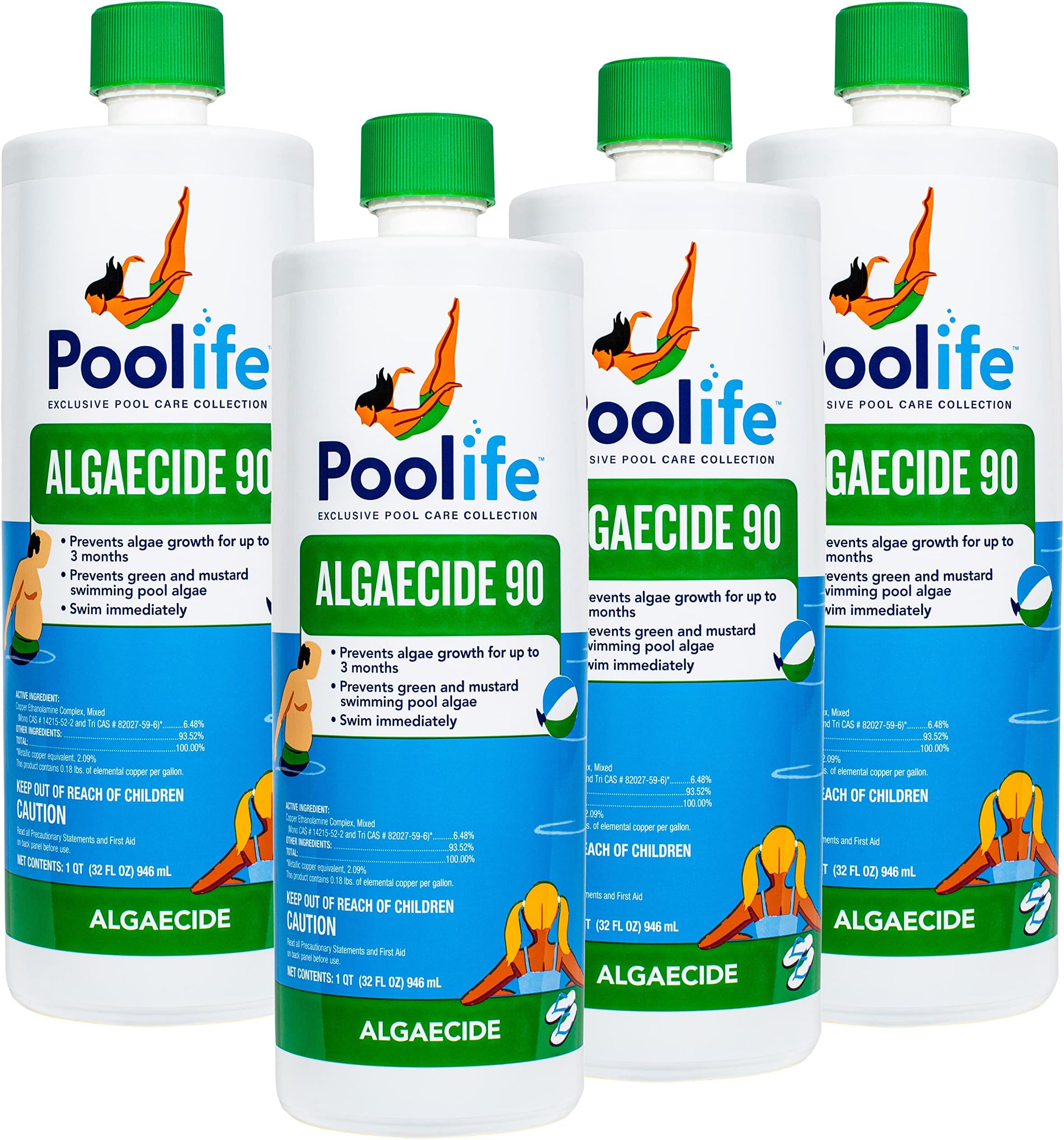 poolife Algaecide 90 (1 qt) (4 Pack) Patio, Lawn & Garden