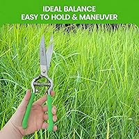 Vista 3 de GARDEN GURU Tijeras de mano para cortar césped, podadoras clásicas de acero forjado, asas de agarre cómodo, perfectas para bordes de césped a mano