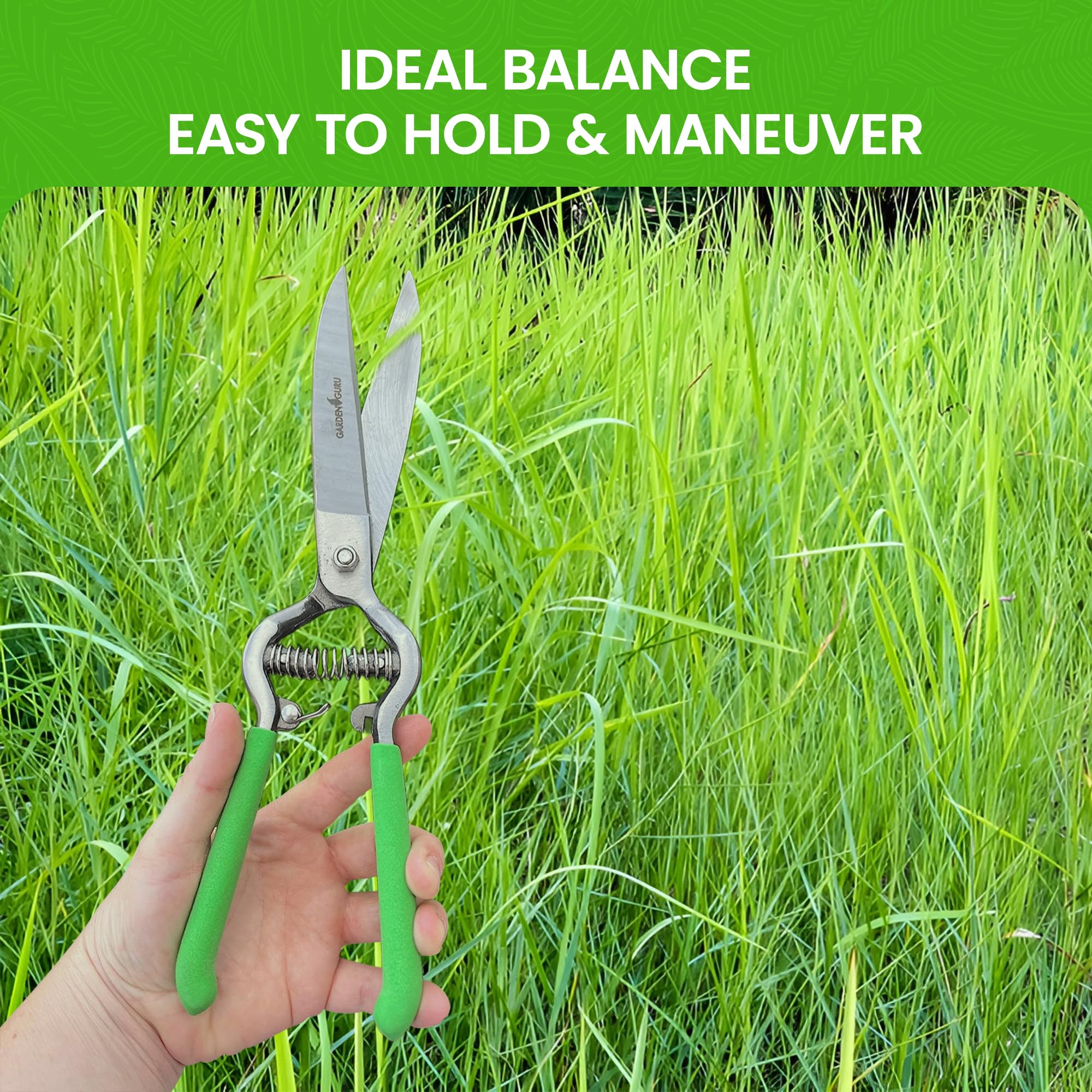 Garden Guru Grass Clippers - Durable Steel Shears -4