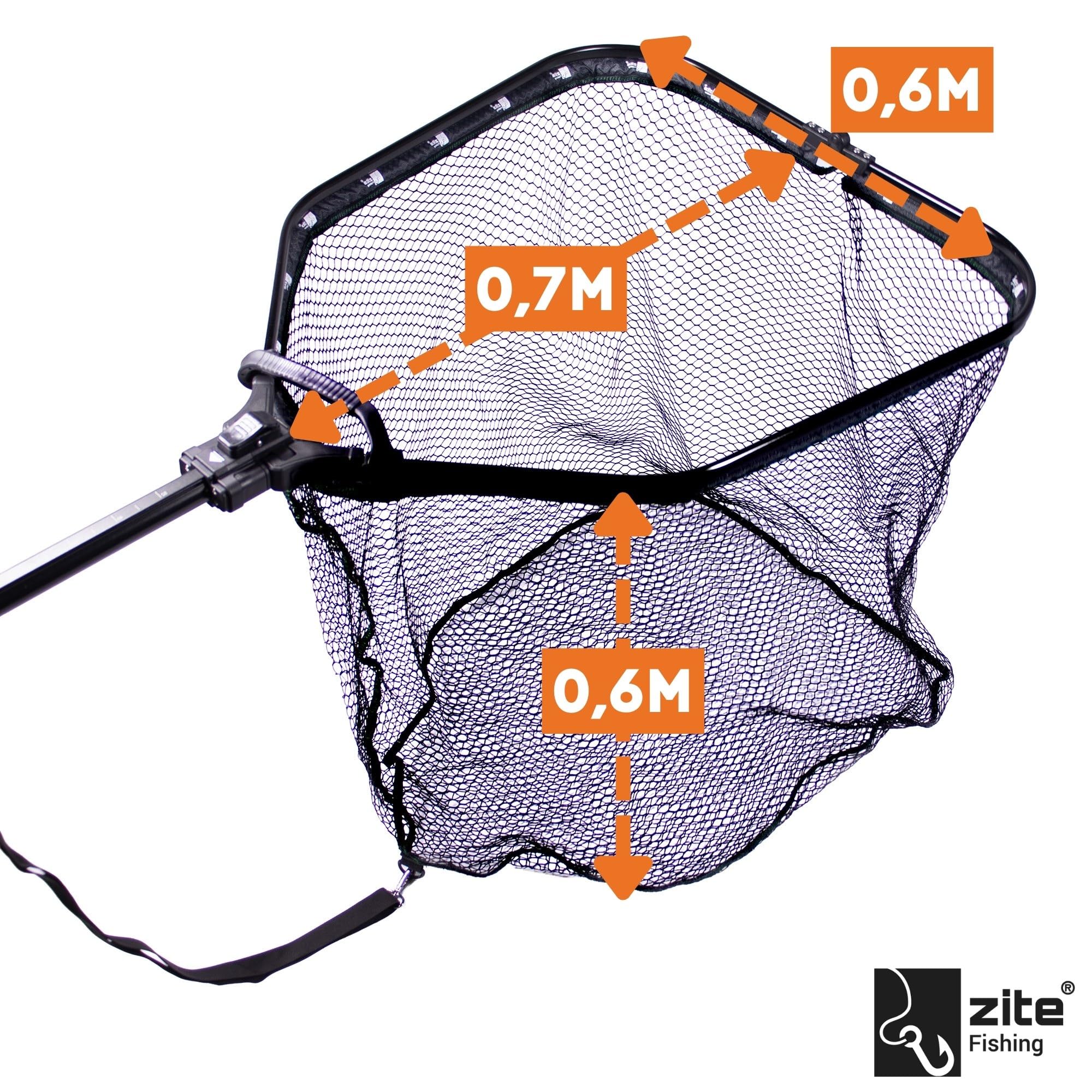 Zite Fishing - Red de pesca para peces depredadores (165 cm, con correa para el hombro)