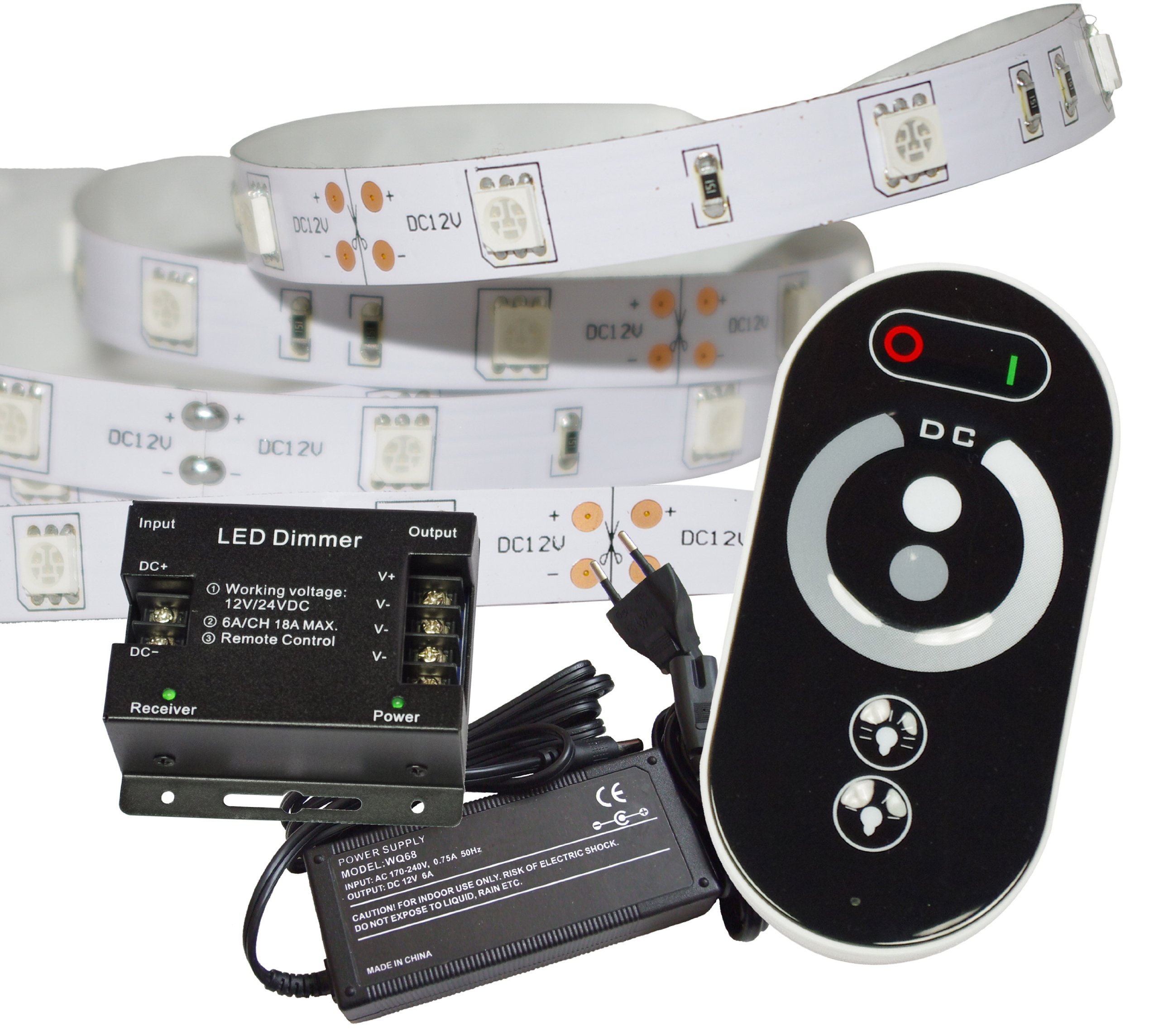 5 Metros Verde Tira LED Set (30 LED/M, IP20, incluye controlador, mando a distancia y fuente de alimentación de 3 a)