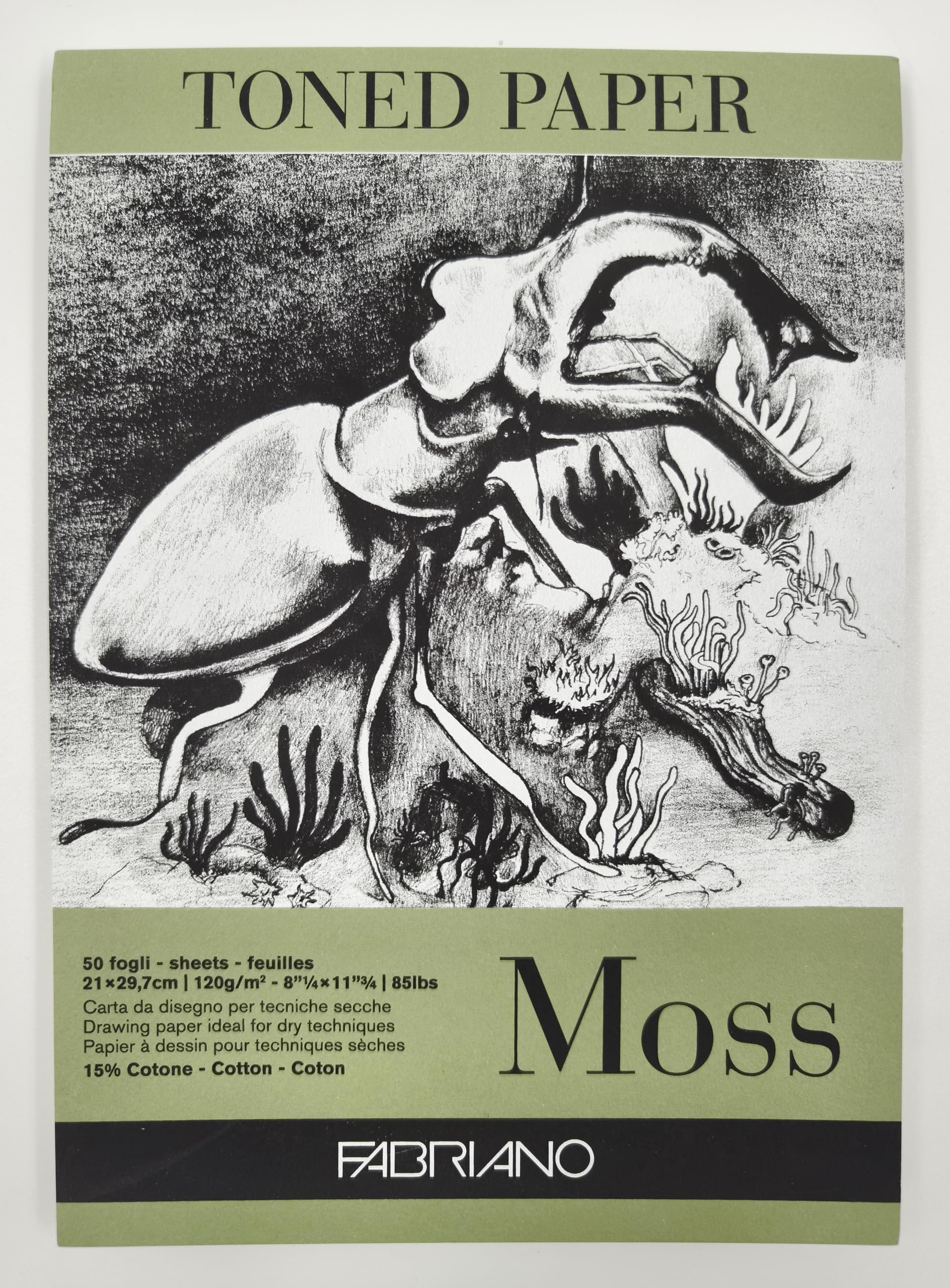 Fabriano Moss : Toned Paper Pad : 120Gsm : A4