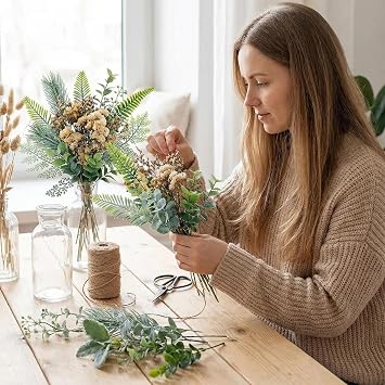 33Pcs Artificial Greenery Foliage,Fake Leaves Set with 11 Varieties,Durable Reusable Fake Foliage,Green Leaves Decoration,Realistic Artificial Leaves for Bouquets Wedding & Party Decor DIY Garland,Arr