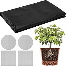 GIONAR 2 m x 1 m filter fleece for flower pots, cuttable fleece for plant pots with drainage grid, 50 g/m², plant pot, flower tub, weed control fleece, drainage fleece against waterlogging