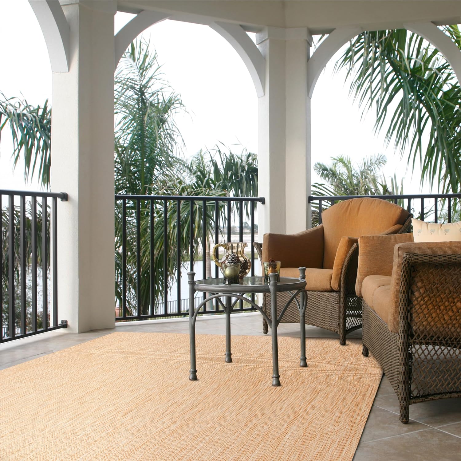 Elegance Refined Natural Cream 5'3" x 7'7" Synthetic Area Rug