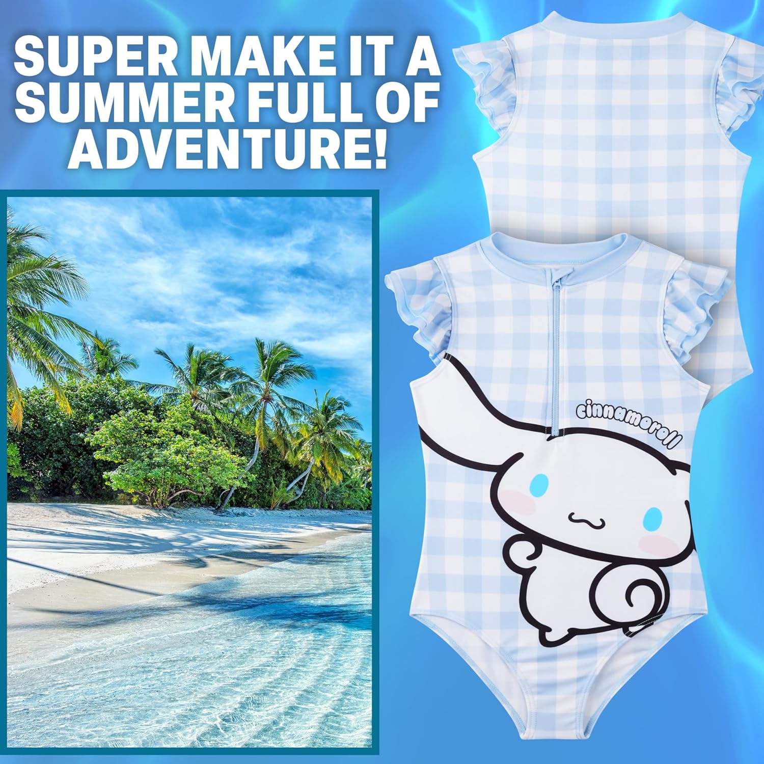 Disney Stitch | Barbie | Hello Kitty Girls Swimsuit, One Piece Summer Bathing Suit, Swimwear, Kawaii Beach Outfits