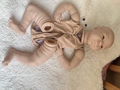 Miniatura 4 de ANANO Kits de muñeca Reborn de silicona sin pintar de 22 pulgadas con cuerpo de tela, hazlo tú mismo para tu propia muñeca recién nacida, accesorios