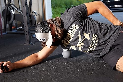 Miniatura 3 de Fitness Infinity Roller, bola de masaje de espuma de maní, rodillo grande de ejercicio doble de 8 pulgadas (gris, estándar)