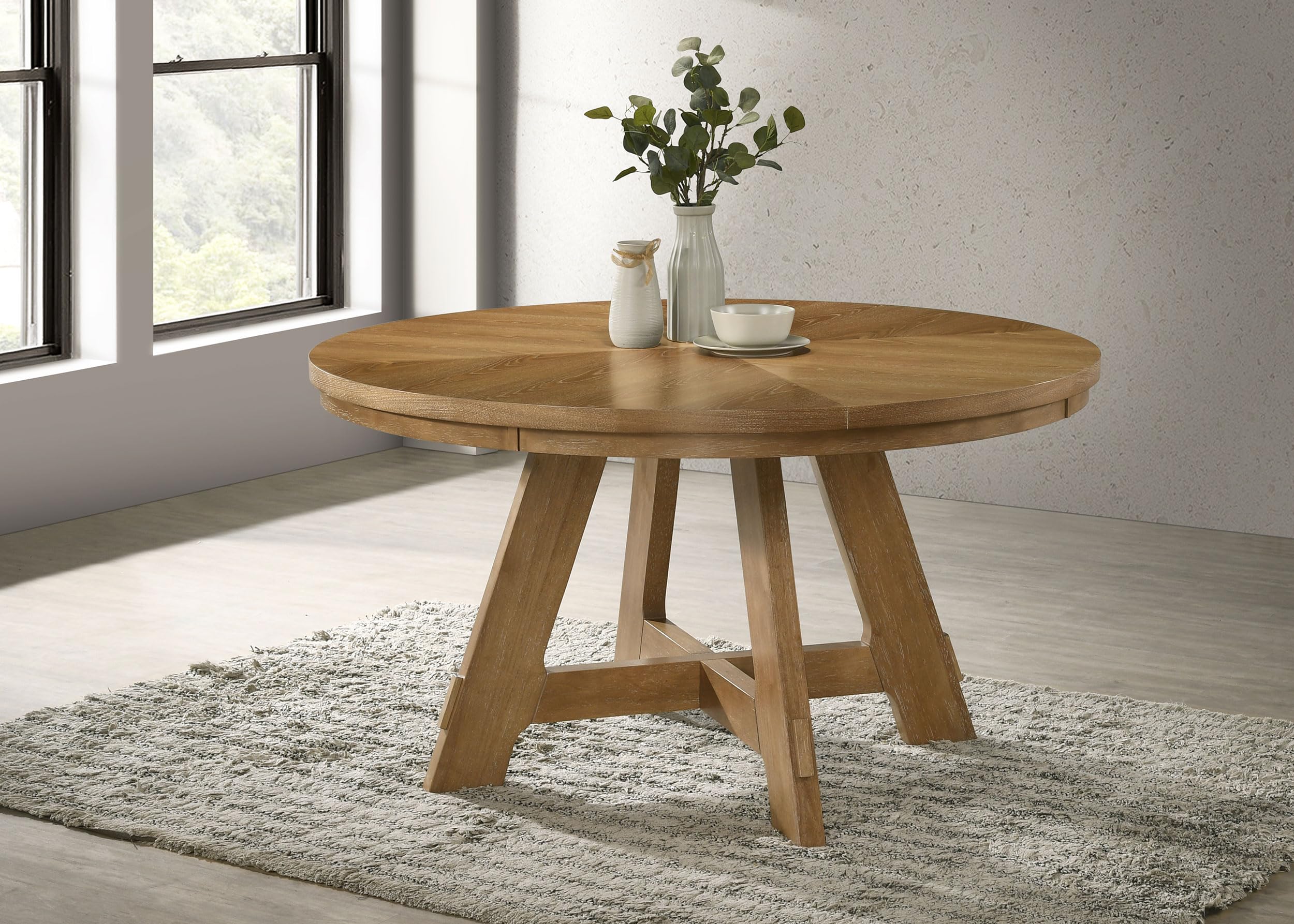 Amazon.com - Coaster Danvers 54-Inch Round Dining Table, Brown Oak