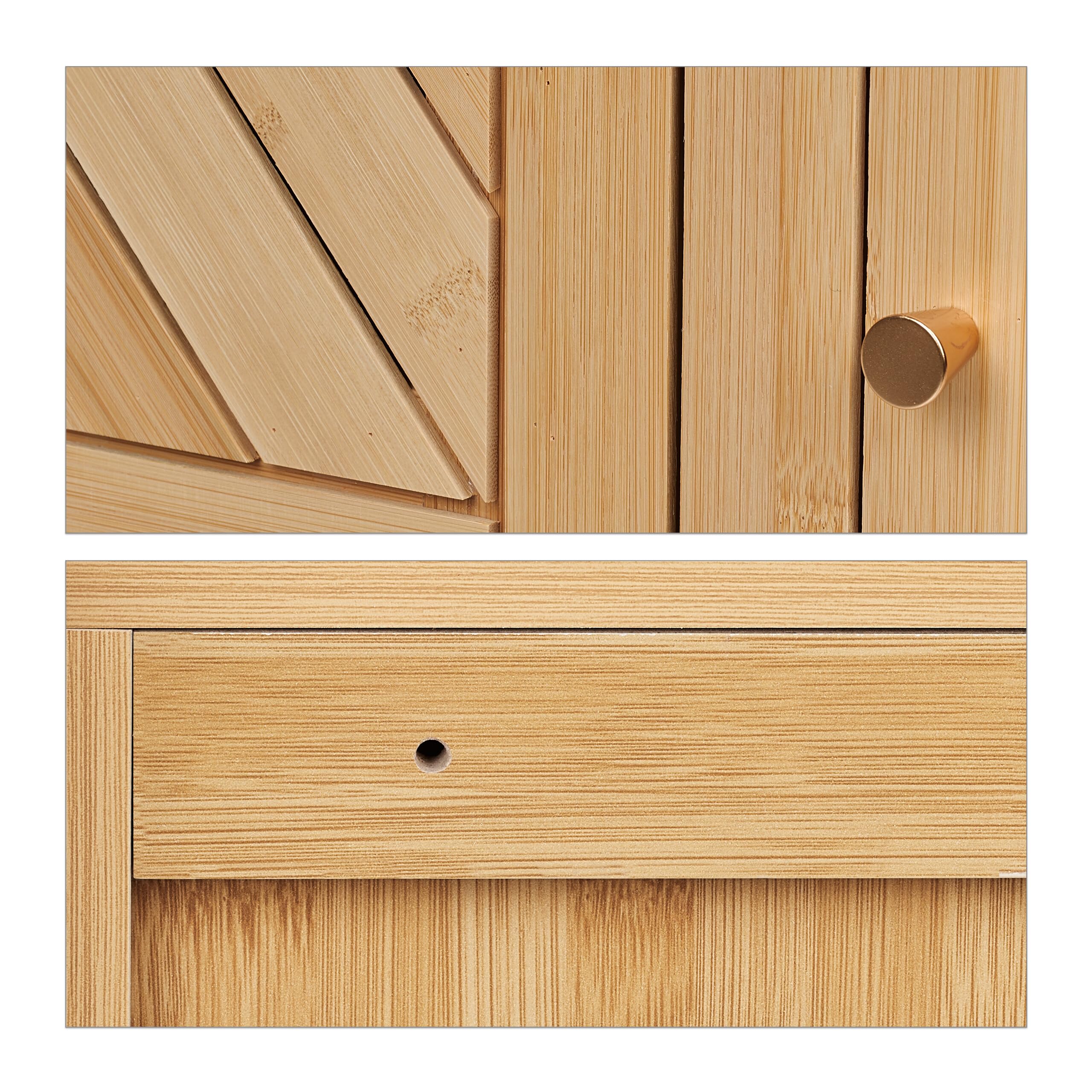 Relaxdays Armoire Suspendue pour Salle de Bain, Bambou, Niveaux réglables, Montage Porte Flexible, 55x40x20 cm, Nature