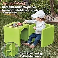 Vista 168 de ECR4Kids Tri-Me 3 en 1 silla cubo, muebles para niños, color azul polvo