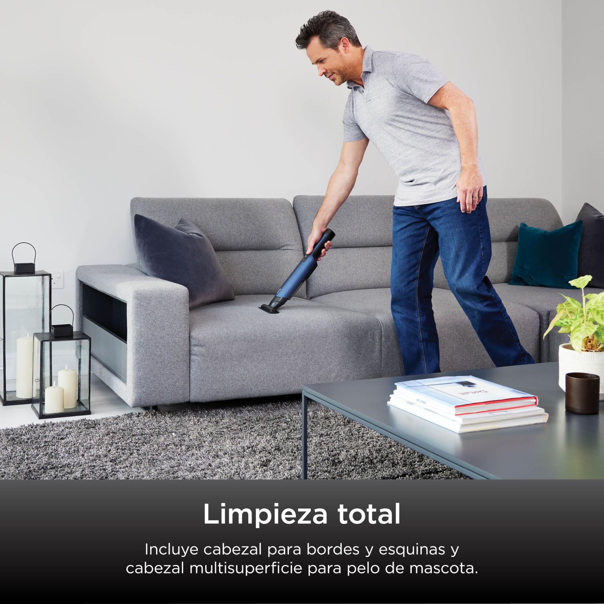 Shark WandVac 2.0 Aspiradora de Mano sin Cable - Potente Succión en Diseño Ligero y Compacto - Incluye Cepillo Multisuperficie y Base de Carga - Azul, WV270EU