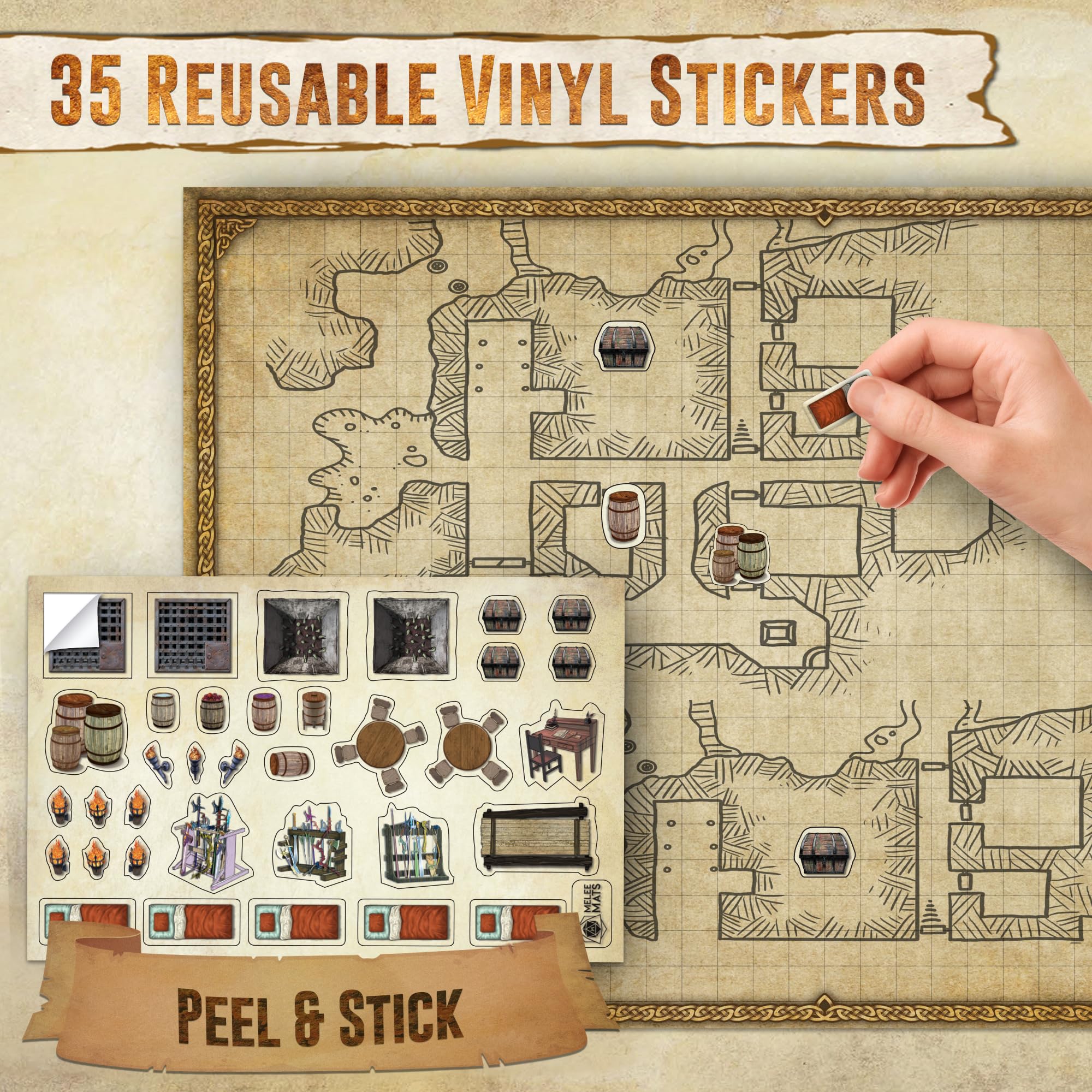 Amazon.com: Melee Mats DND Map Starter Set - 24” x 36