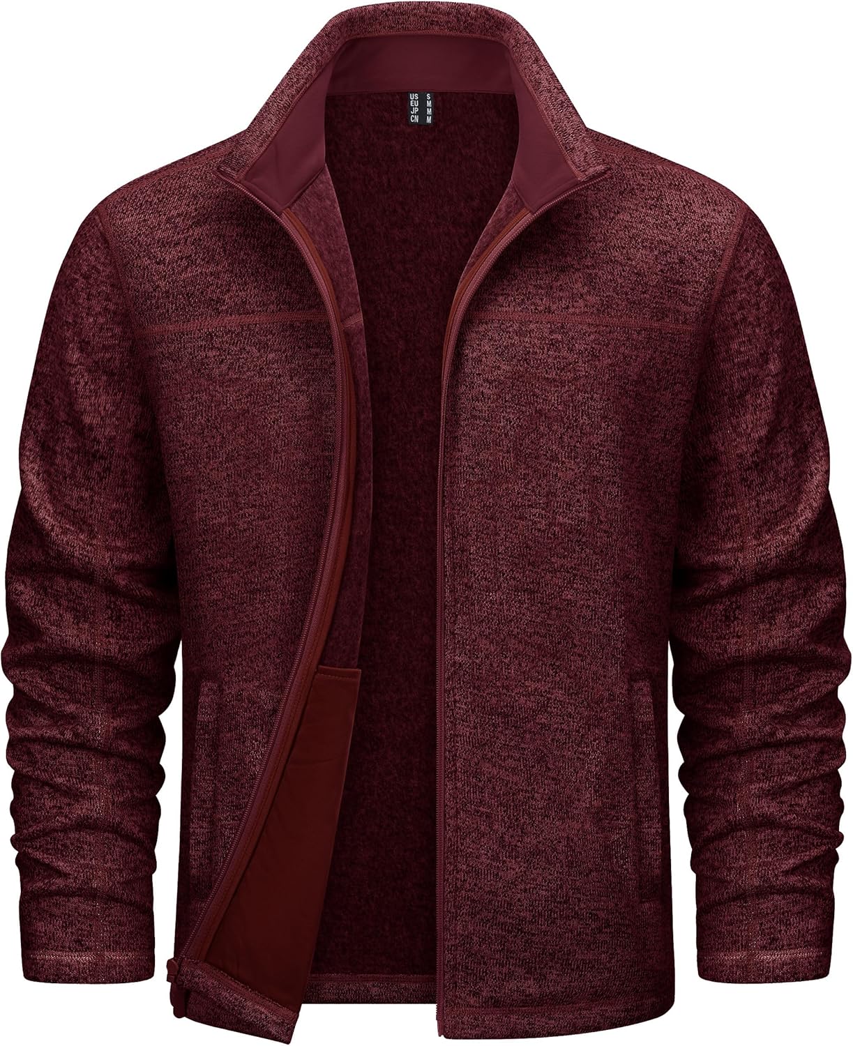 TACVASEN Mens Full Zip Fleece Jacket Soft Thermal Lined Coat Warm Casual Sweater with Pockets Work Hiking