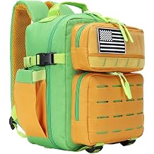 9L Mini Tactical Backpack for Men and Women Tactical Backpack Small for Hiking Small Tactical Bag Orange&Green