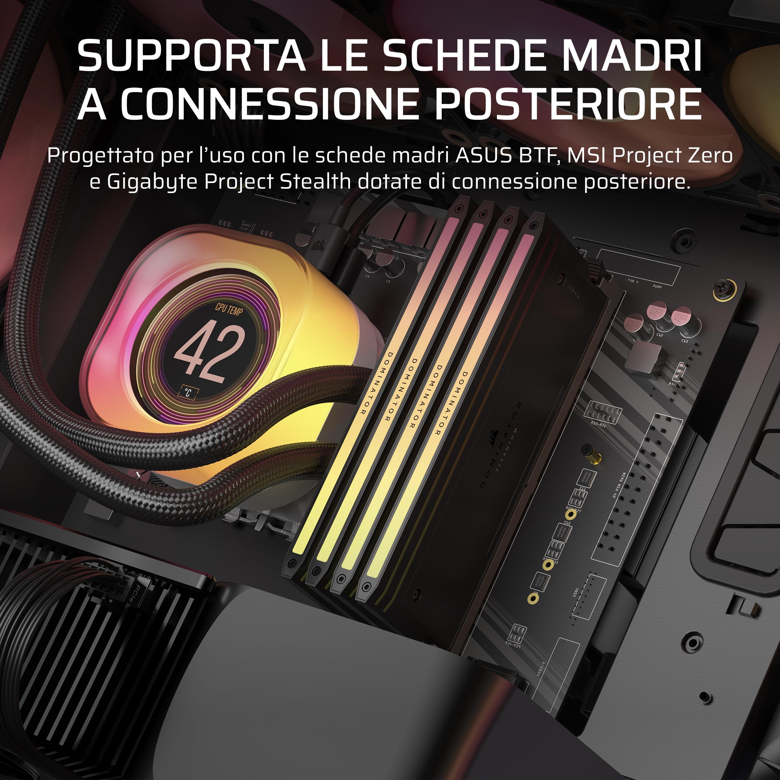 CORSAIR iCUE LINK 5000T LX RGB Mid–Tower ATX PC Case – 3 ventole LX120 RGB preinstallate, strisce luminose Aurora integrate, interni spaziosi, Hub di sistema iCUE LINK incluso – Nero