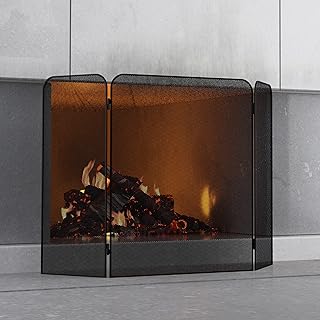 Fire Beauty 3-Panel Metal Fireplace Screen for Fireplace Fire Spark Guar...