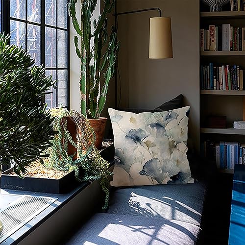 Miniatura 10 de Juego de 2 fundas de almohada de color verde salvia de 18 x 18 pulgadas  18.0 x 18.0 in., con estampado de terciopelo para sofá, fundas de almohada