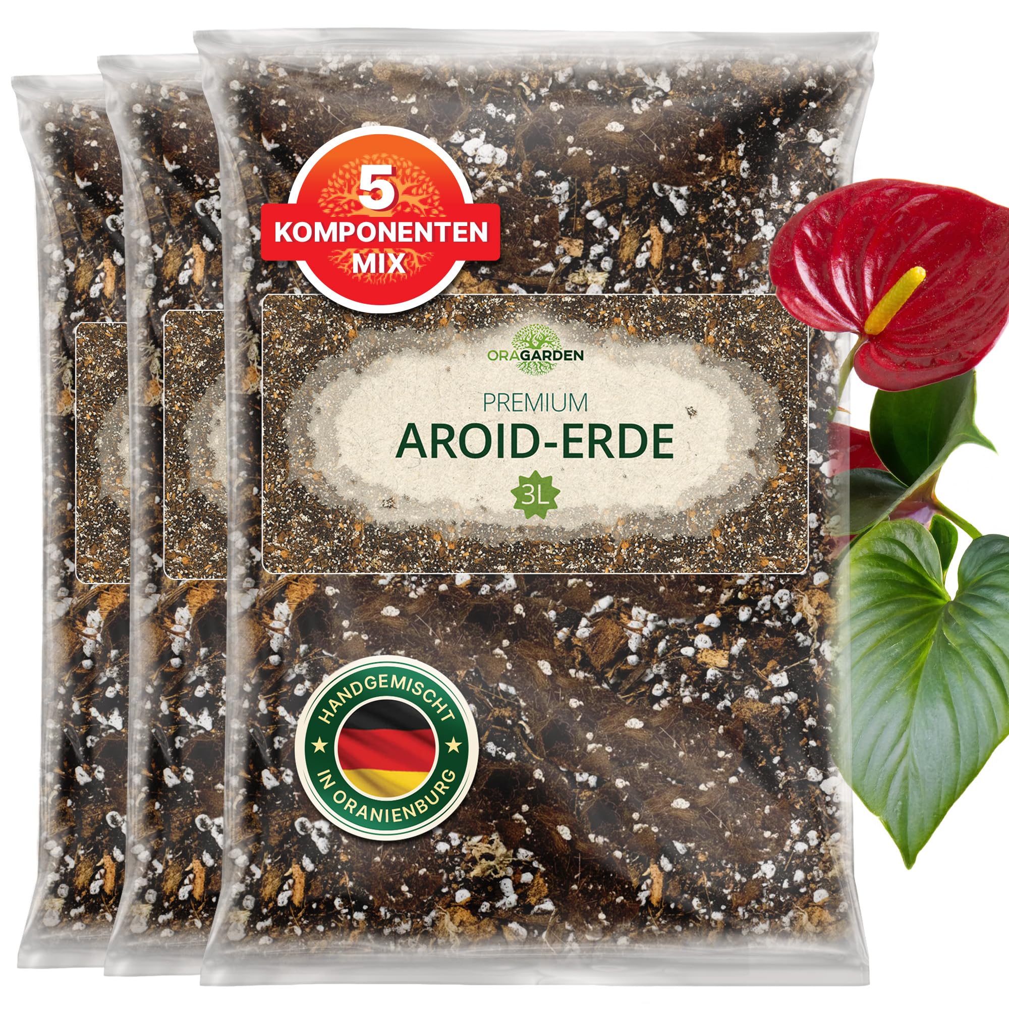 ORAGARDEN Aroid Mix Erde fr Zimmerpflanzen und Garten - 9L Aroiden Substrat  fr Pflanzen, Palmen, Blumen - 5 Komponenten Blumenerde : Amazon.de: Garten