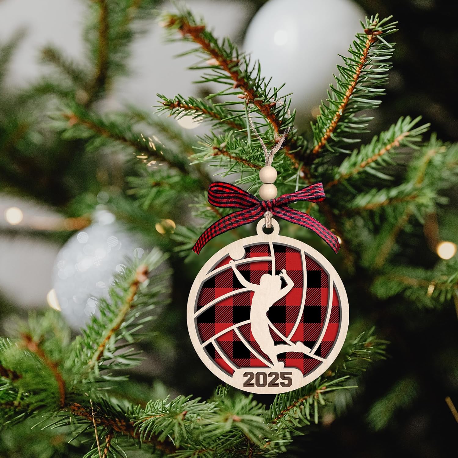 Volleyball Ornament - Volleyball Ornaments for Christmas Tree - Sports Ornaments for Girls, Coaches, Players, Kids, Women - Gifts for Sports Lovers - 2 Layered Wood Christmas Ornament - Image 6