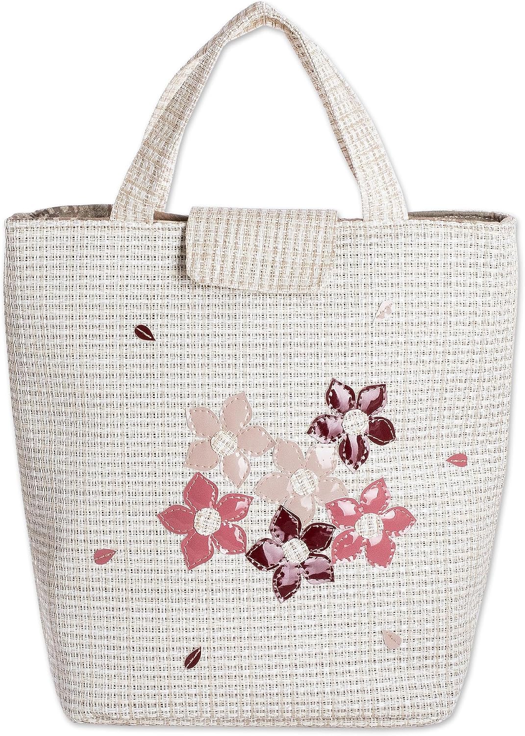 NOVICA Handmade tote bag, 'Blooming Ecru'