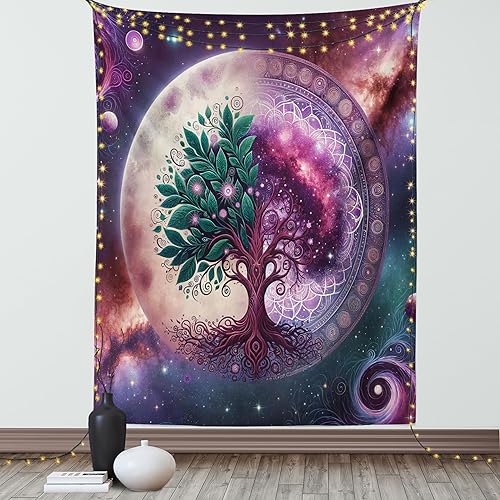 Miniatura 67 de Ambesonne Tapiz indie, estilo moderno de Memphis de los años ochenta, geométrico, abstracto, colorido, diseño de puntos, funky, para colgar en la