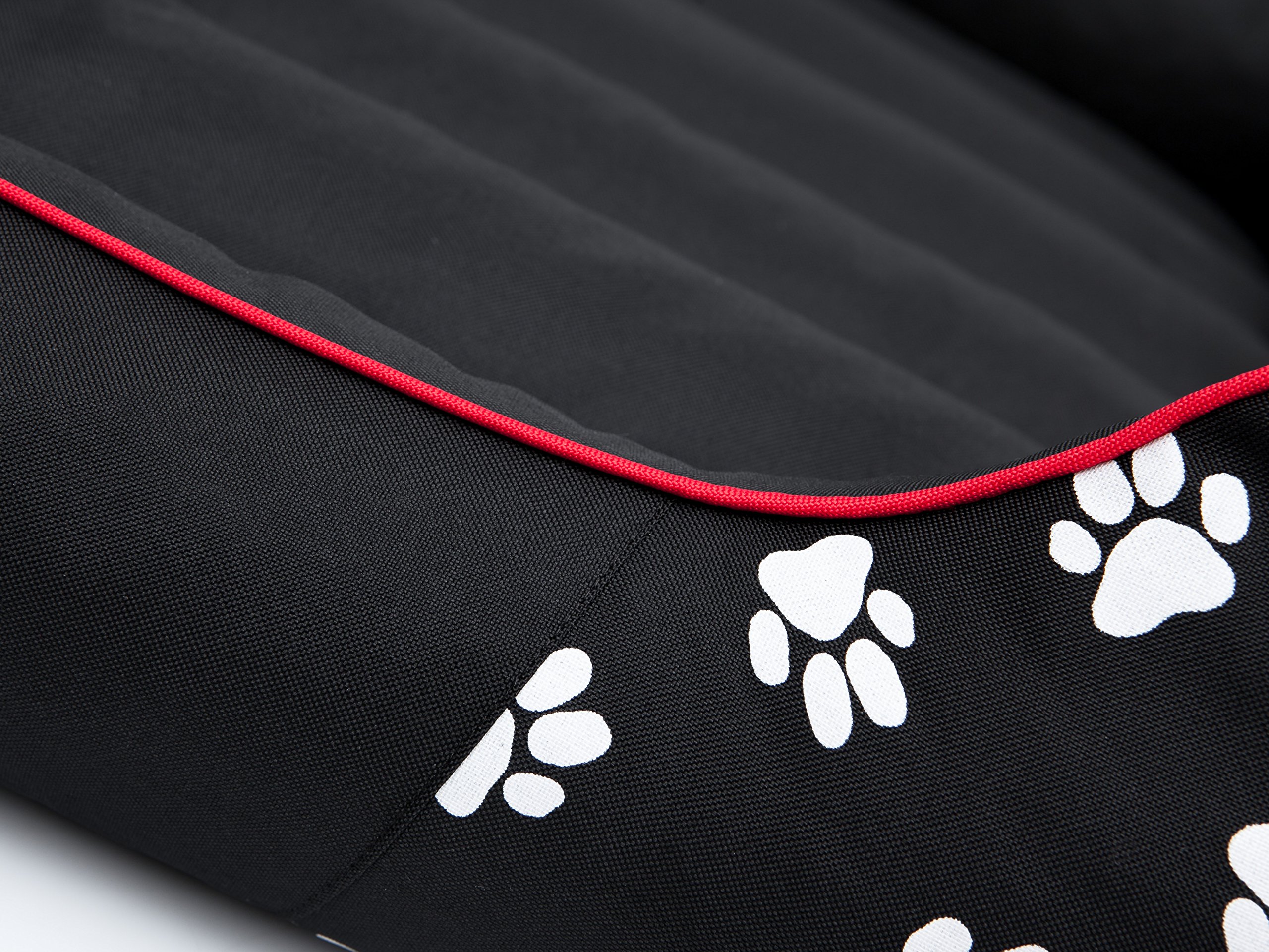 PillowPrim Cuccia per cani, cuscino per cani, cuccia per animali domestici, taglia L, 65 x 50 cm, nero con zampe