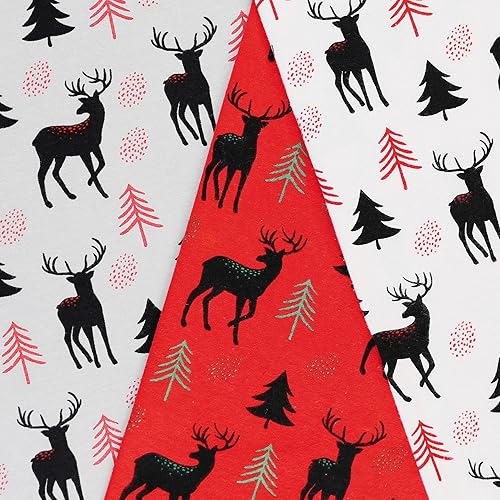 Miniatura 3 de Mook Fabrics Franela Snuggy PRT Cieroárbol rojo