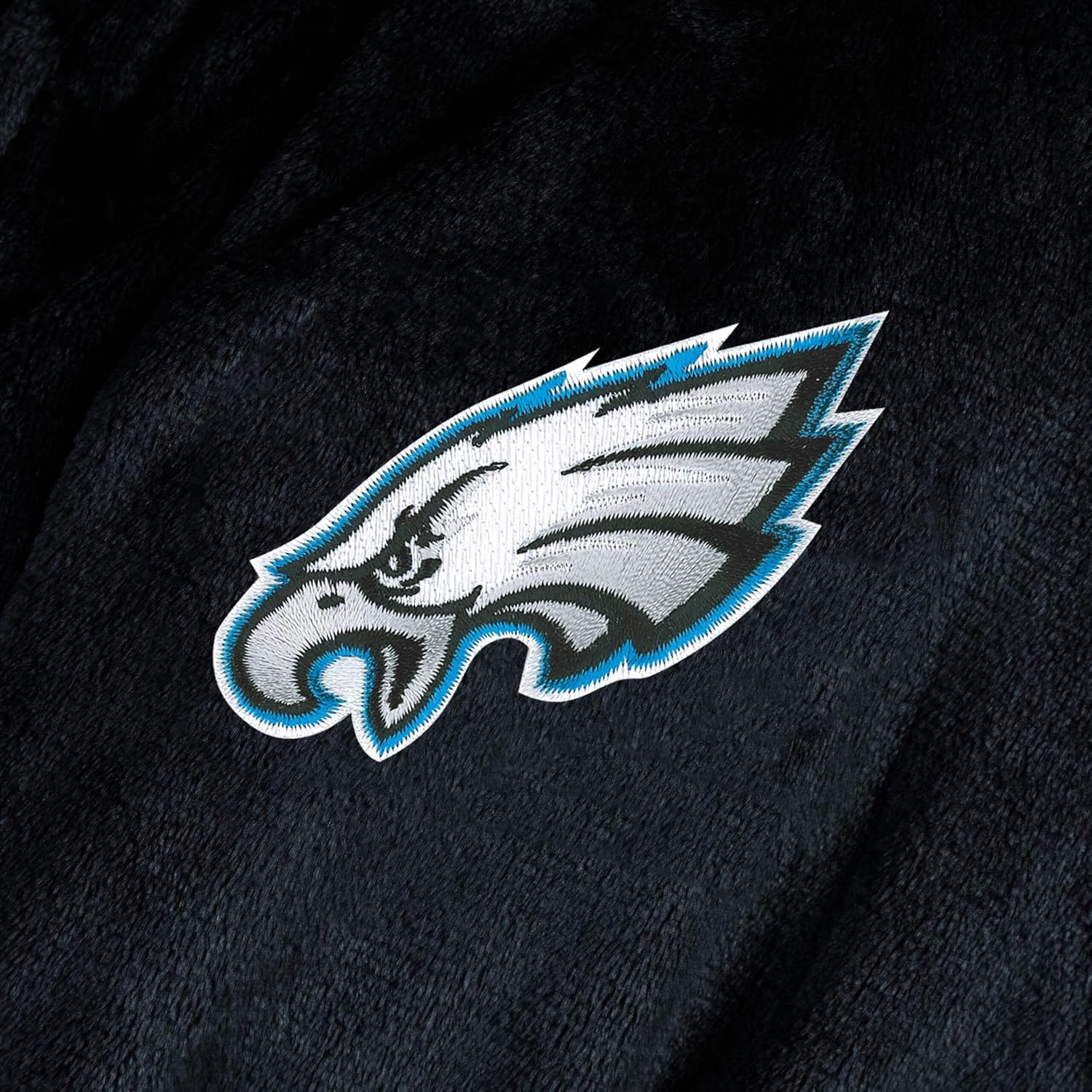 Northwest NFL Philadelphia Eagles Adult Unisex Silk Touch Bathrobe, Large/X-Large, Black, Officially Licensed Loungewear, Soft Plush Polyester