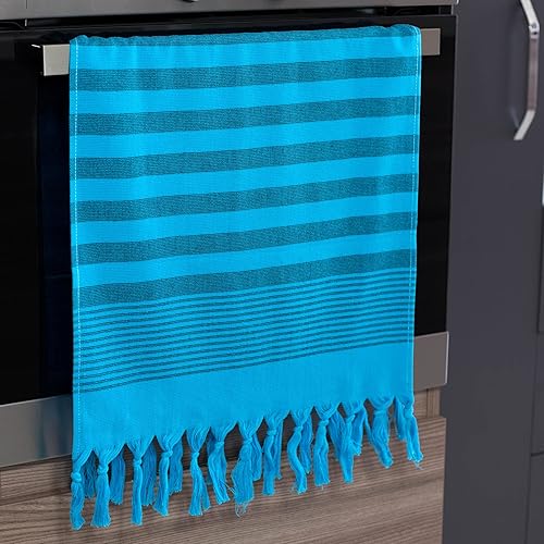 Miniatura 6 de Clotho Juego de 4 toallas de mano decorativas, toallas de mano turcas para baño y cocina, 20 x 40 pulgadas, 100% algodón, toallas para el cabello y