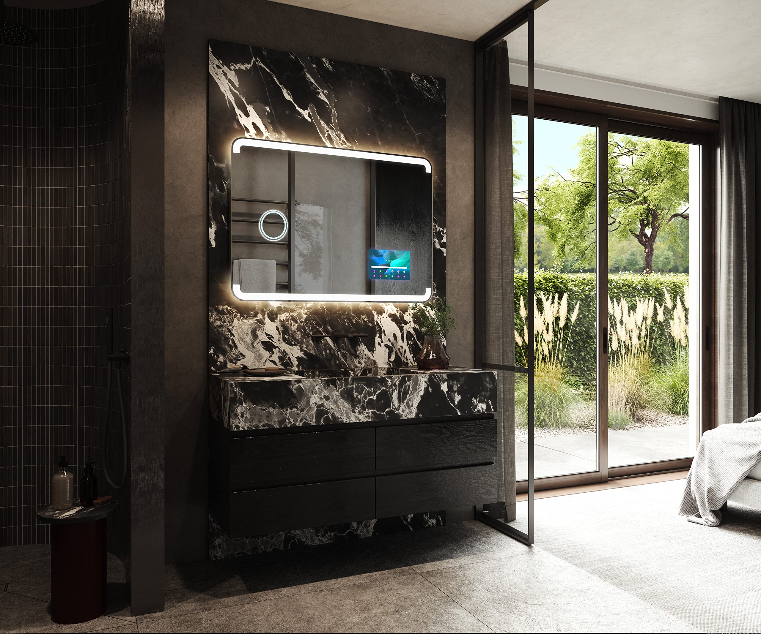Badspiegel mit Beleuchtung - Led Spiegel Bad - 130x60 - Badezimmerspiegel Nach Maß - auf Individuelle Bestellung Gefertigt - Modernes Design - Ohne Rahmen