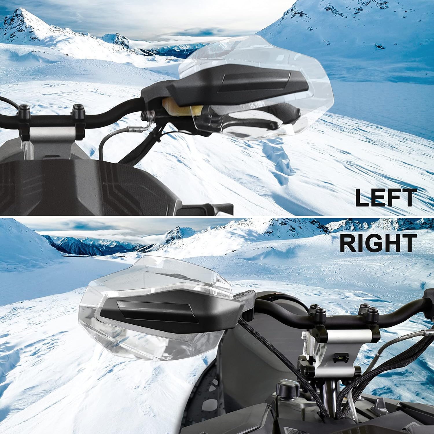 SAUTVS Transparent Handguards Protector Wind Deflector for Ski-Doo REV Gen5 / Gen4 / XS/XM/XP/XR/XU Models, Plastic Hand Guards Handlebar Air Deflectors, 2PCS, Replace #‎860200789