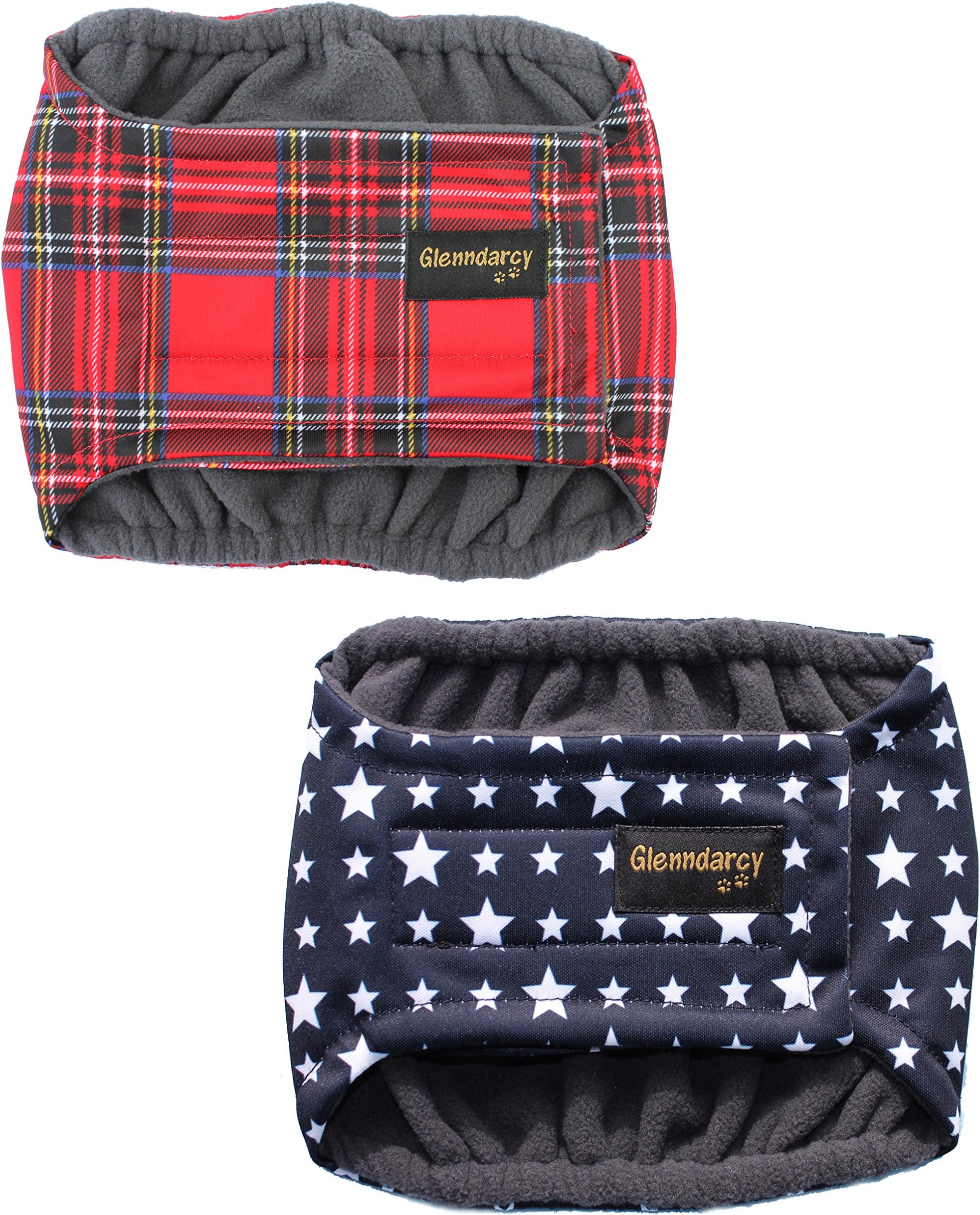 Glenndarcy Male Dog Belly Band Marking Blue Stars Large Band & 2