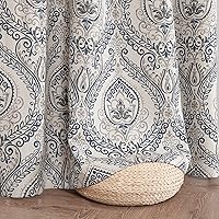 Vista 4 de jinchan - Cortinas opacas para dormitorio, de 84 pulgadas de largo, 2 paneles de cortinas de lino con textura de medallón para sala de estar