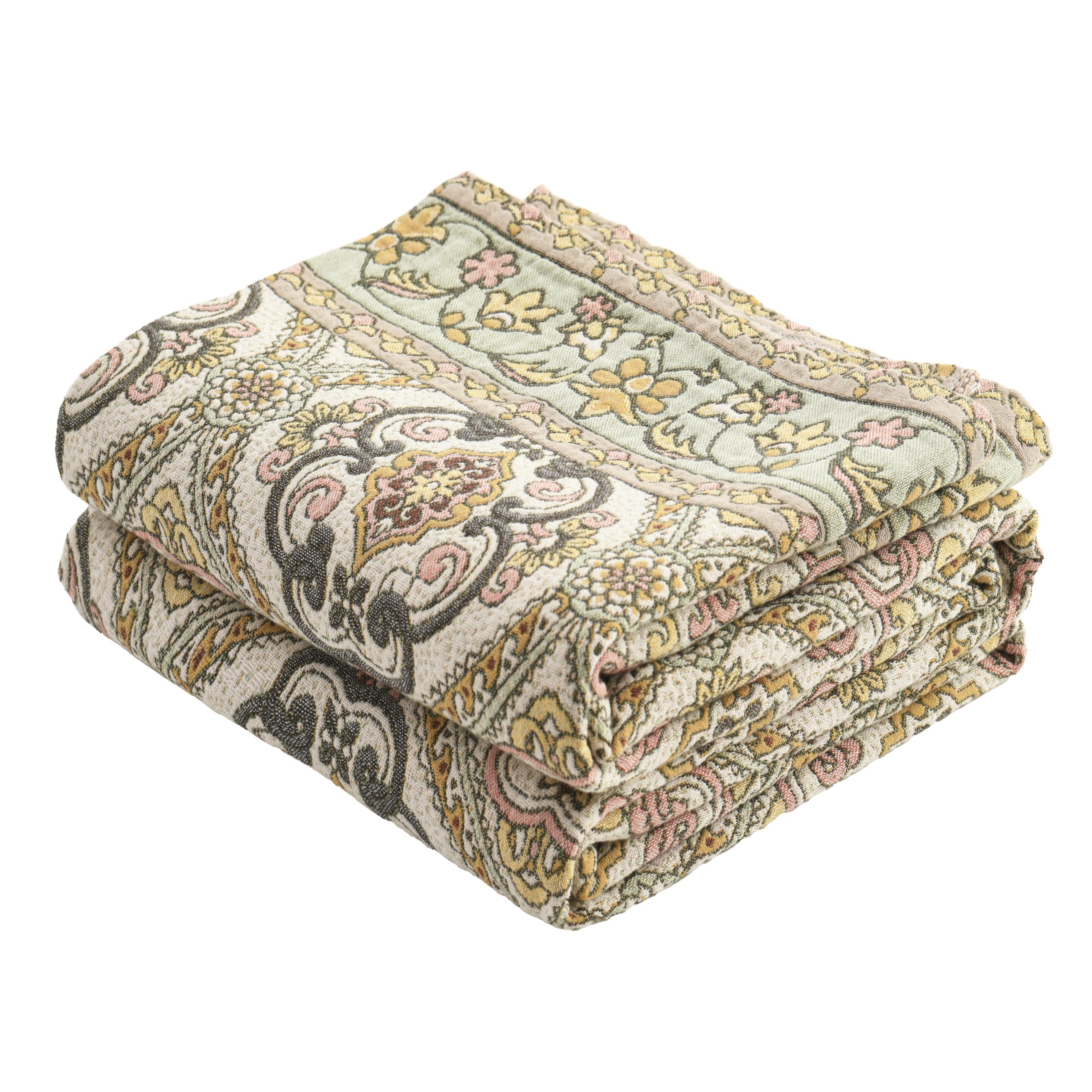 VANJOROY 100% Organic Cotton Sofa Large Bed Throw Blanket-200x230m, Bohemian Double-sided Soft Luxury Ethnic Throw for 2 3 Seater Settees Armchair Couch and Bedspread. โ image 1