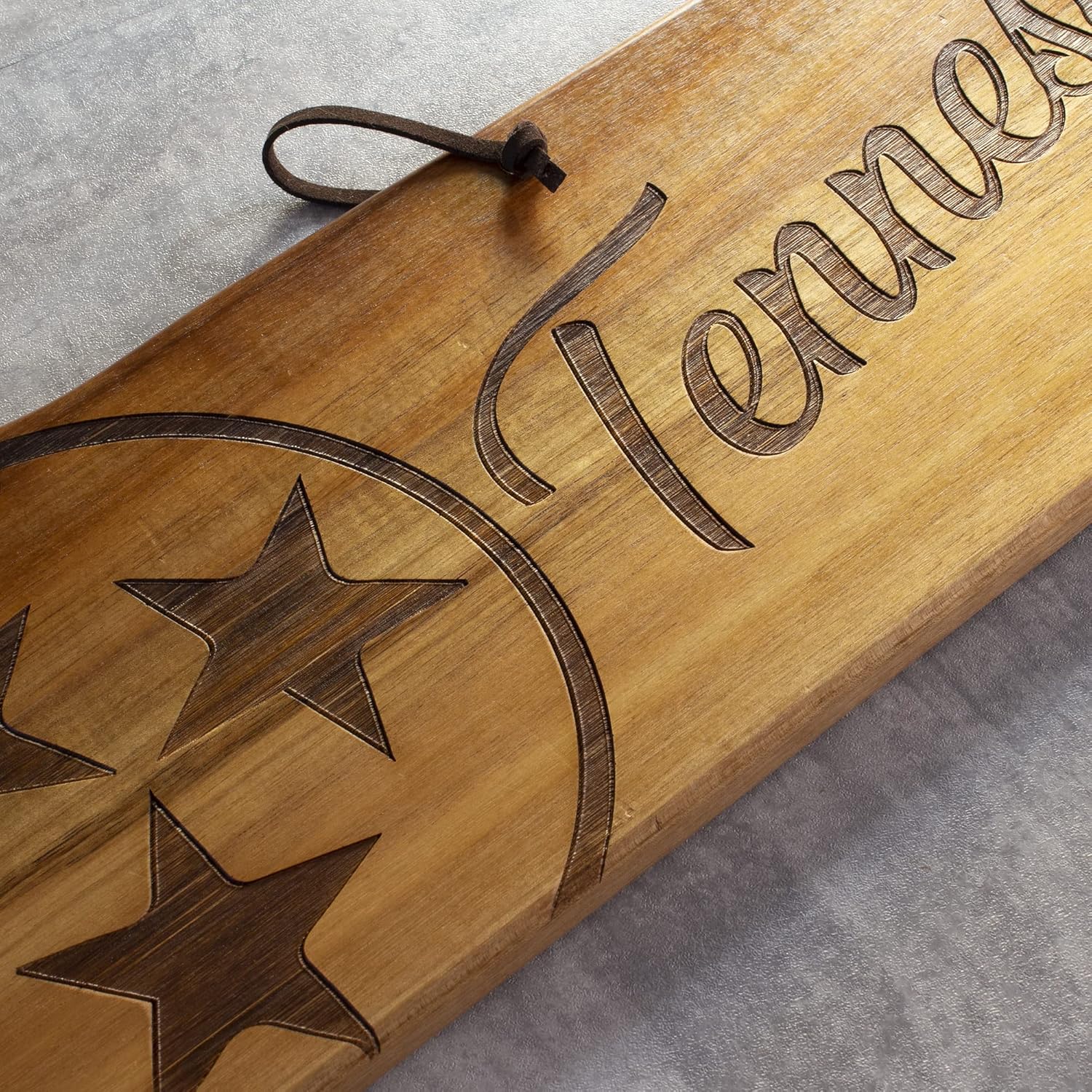 Totally Bamboo Rock & Branch Origins Series Tennessee State Shaped Cutting Board and Charcuterie Serving Tray, Includes Hang Tie for Wall Display - Image 2