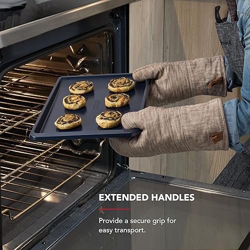 Miniatura 5 de KitchenAid Hoja de hornear antiadherente aluminizada de acero, 10x15 pulgadas, Azul Tinta