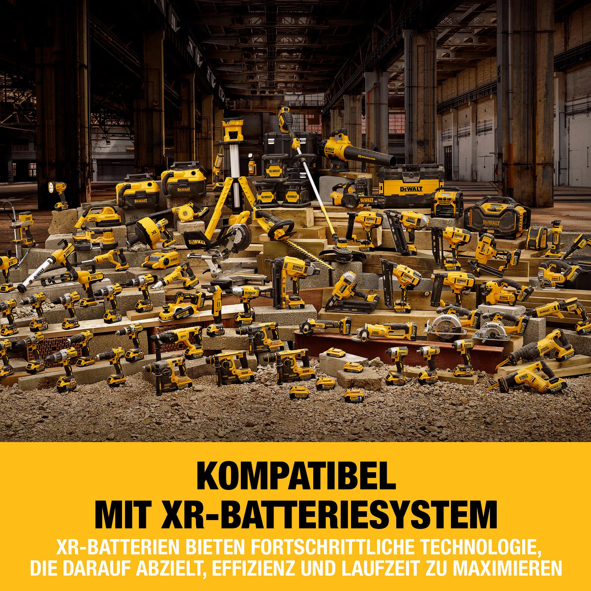 DEWALT 18 Volt Akku- und Netz-Kompressor (für 18V Akkus, Zigarettenanzünder oder 230V-Netz, zum Aufpumpen oder Absaugen von Luft, max. Luftdruck 11 Bar, ohne Akku und Ladegerät), DCC018N-XJ