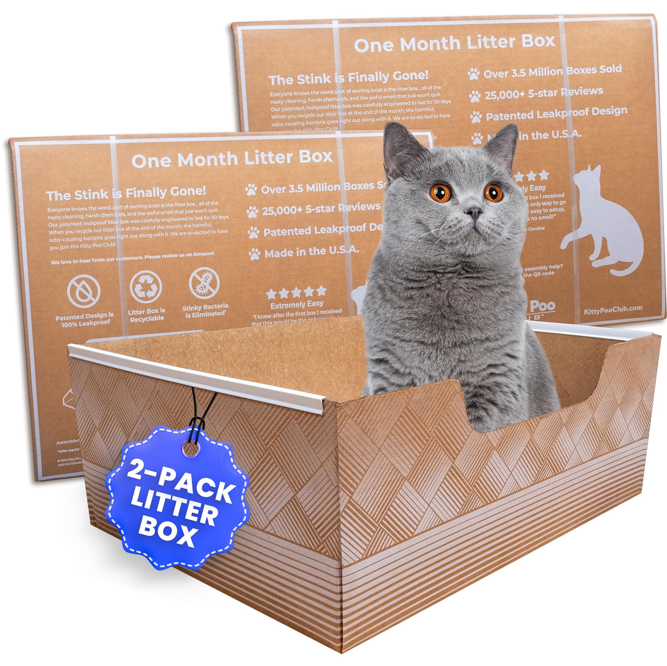 Leakproof Disposable 2-Pack Cat Litter Box - Unmatched Odor Control | Recyclable —
