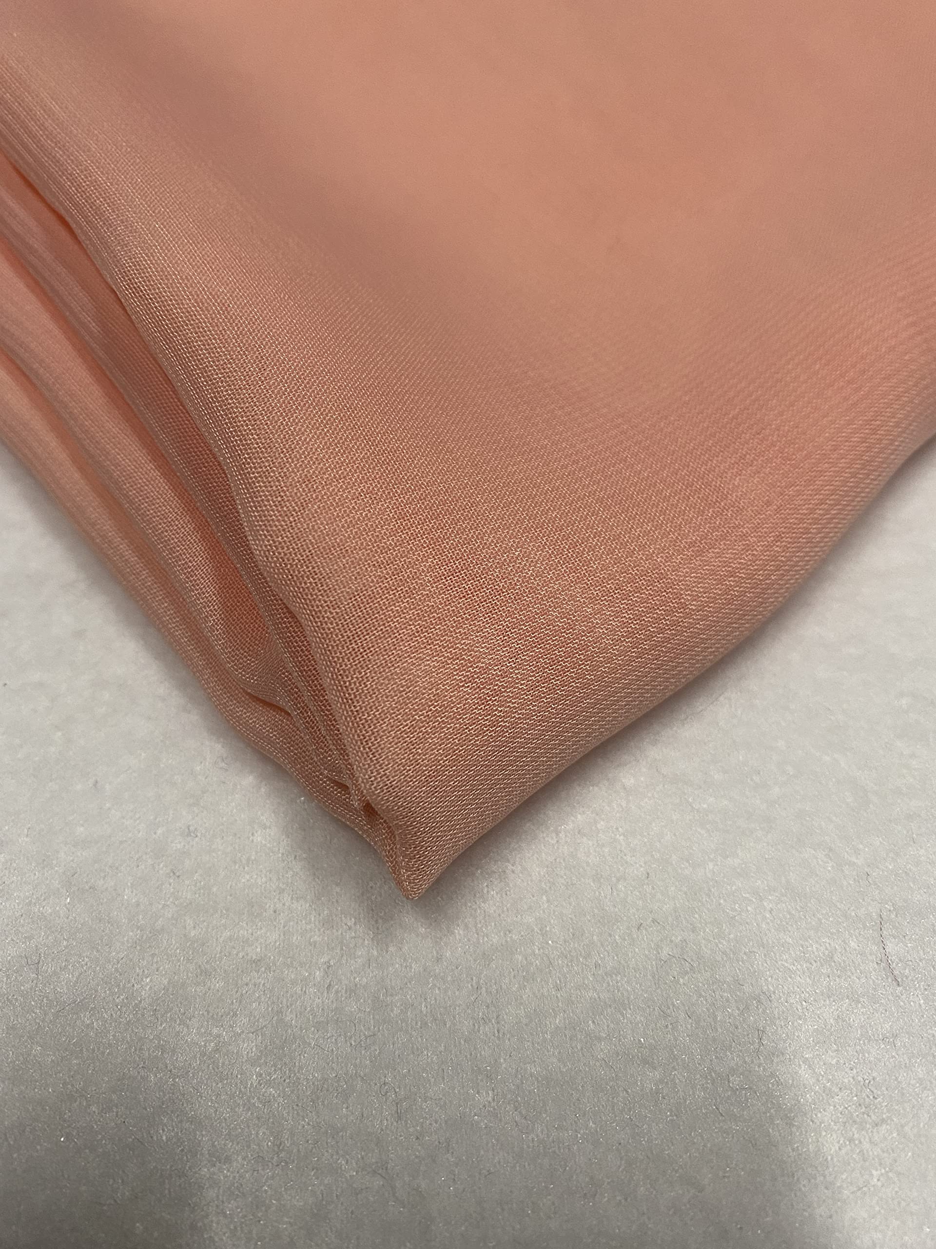Fancy Textiles 100% Polyester Chiffon Fabric 60'' Wide (5 Meter, Peach) โ image 1
