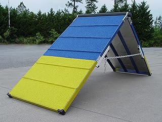 DogSport 5' Agility A-Frame with Rubber Surface on Aluminum Supporting Boards (Blue-Yellow)