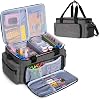 LUXJA Large Capacity Craft Bag with Shoulder Strap, Craft Tote for Art, Scrapbooking or Sewing Supplies (Bag Only), Black
