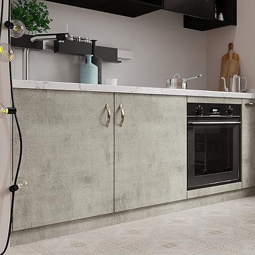 Miniatura 4 de VEELIKE Papel tapiz de hormigón gris pardo envejecido para despegar y pegar de 15.7 x 118 pulgadas, papel de contacto de hormigón texturizado para