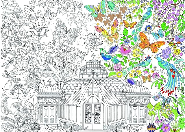 Garden Glass House Colouring In Poster - Giant Size: 100 x 70 cm