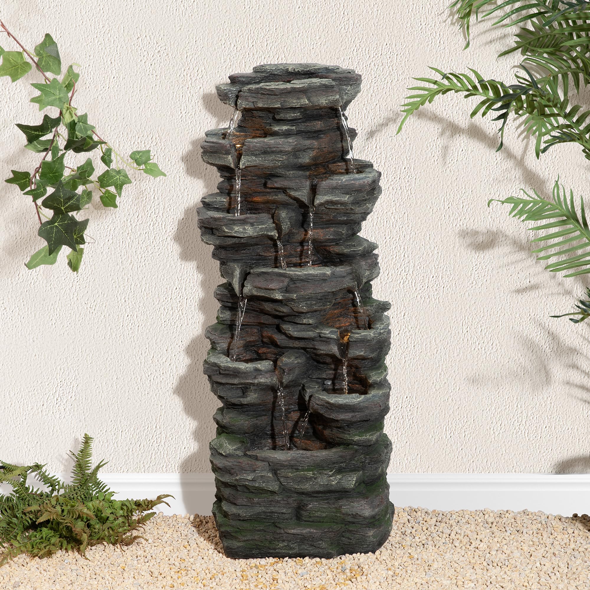 Glitzhome 9-Tier Rock Fountain