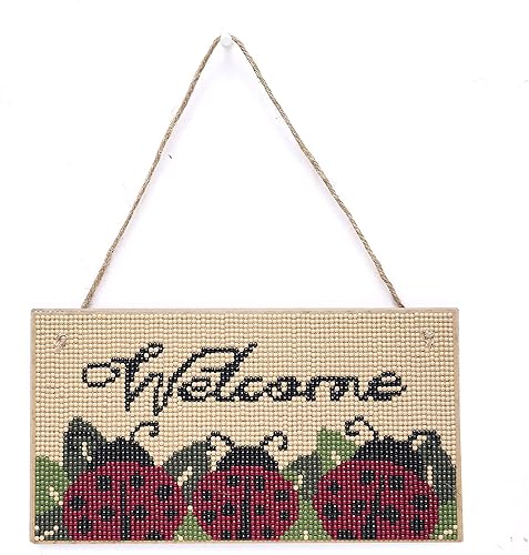 Miniatura 1 de LUSandy Letrero colgante de pintura de diamante de mariquita 5D DIY, letrero de arte de pared, letra de taladro redondo completo, arte de diamante,