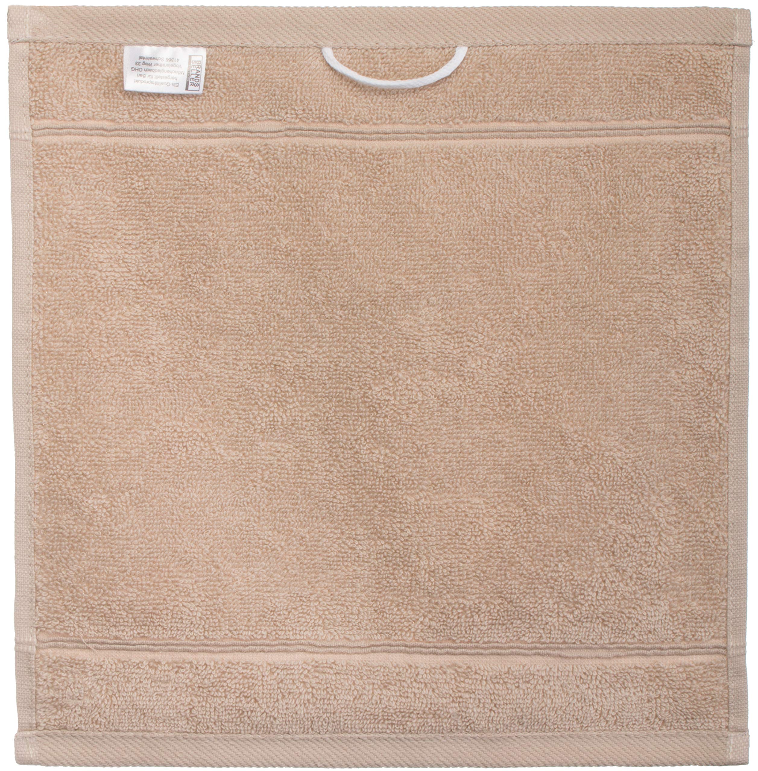 Brandsseller Set di 10 Asciugamani per Sapone 30 x 30 cm Asciugamano in Spugna per Ospiti con Gancio Cotone 470 g/m² Bagno Casa - Sabbia