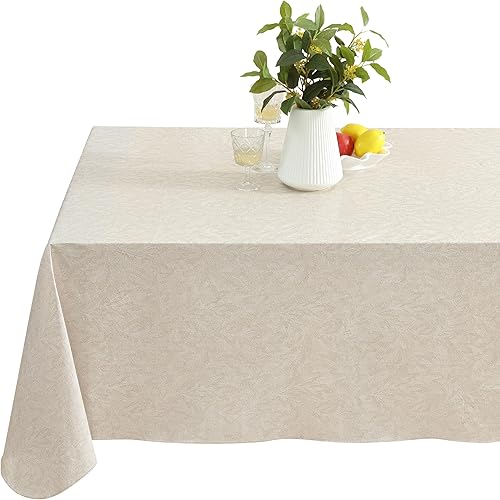 Newbridge Mantel de vinilo con parte trasera de franela de vinilo de color liso con hojas de napa, calidad de hotel para patio interiorexterior,