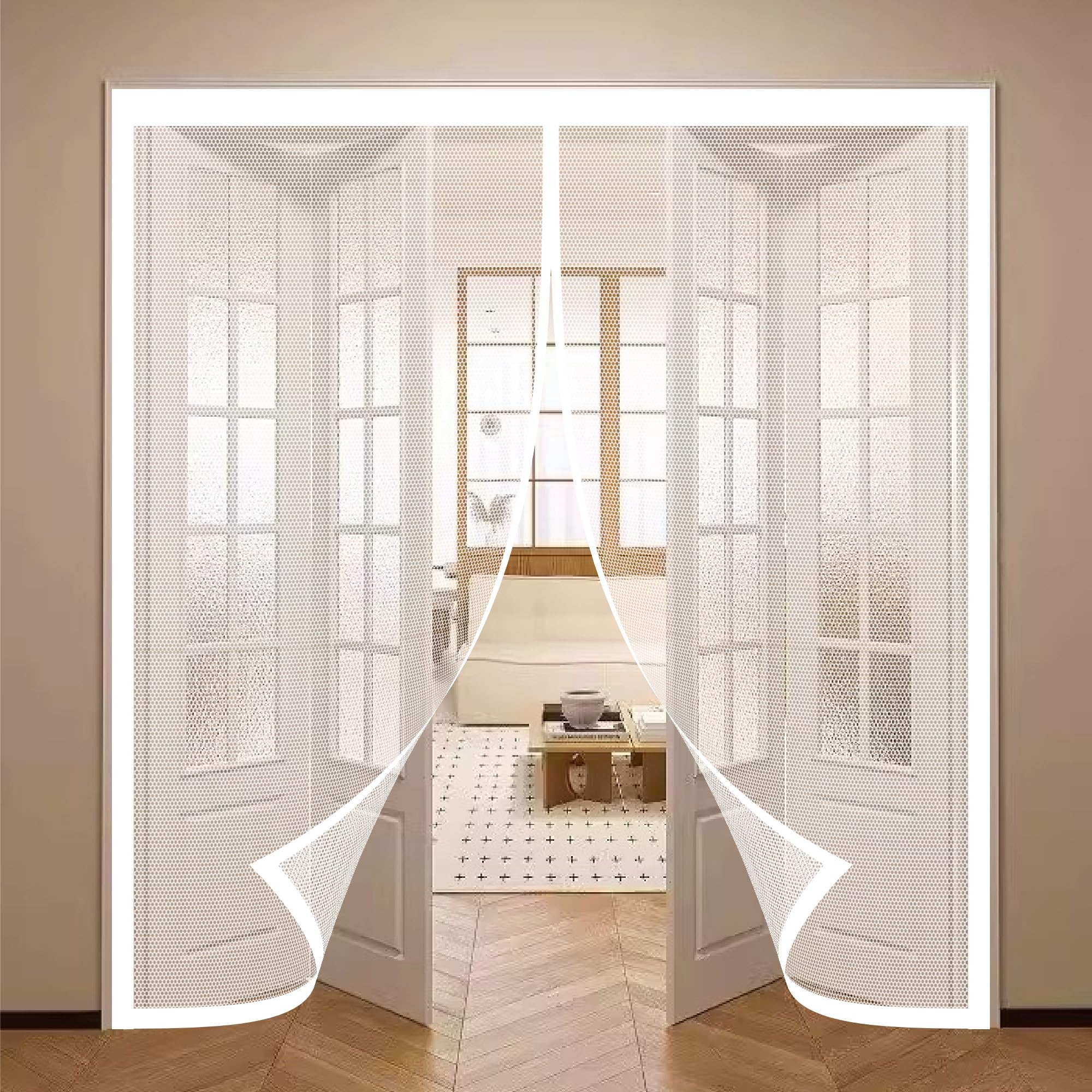 Moustiquaire porte d'entrée magnétique pour un salon frais et sans insectes tout l'été